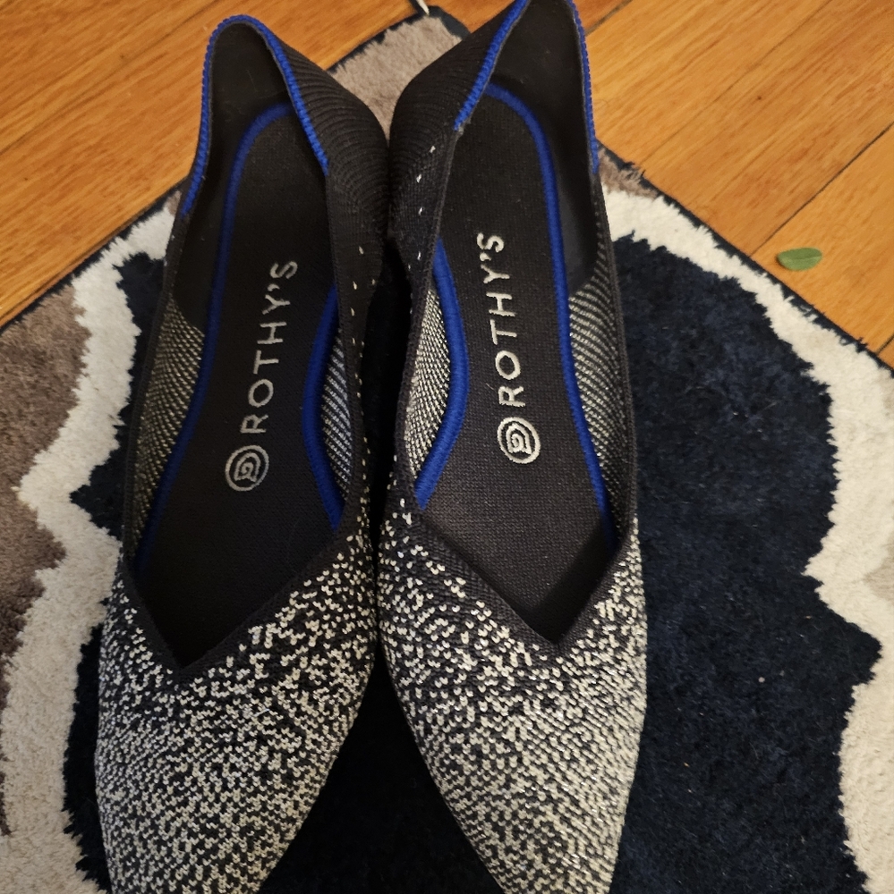 Rothy’s The Point Midnight With Sparkle Women’s Size 8.5